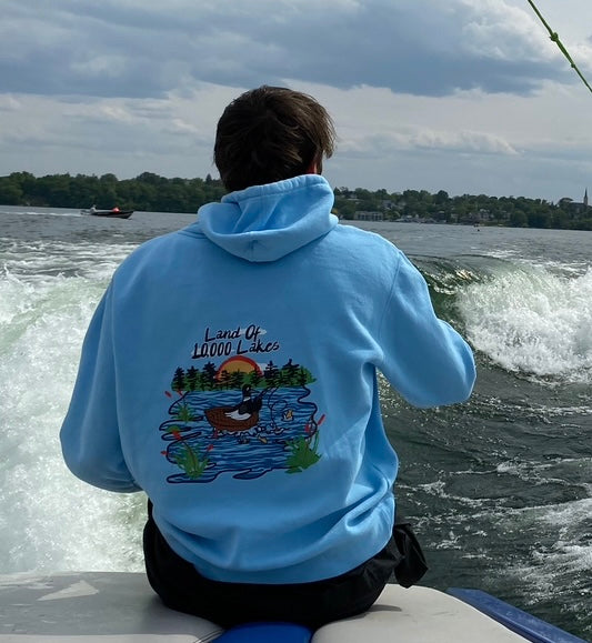 Land of 10,000 Hoodie - Blue Aqua